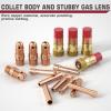 image:imageARCCAPTAIN 49 Pcs TIG Welding Torch Accessories kit Alumina Nozzle Collets Body Stubby Gas Lens 10 Glass Cup Kit for WP171826Black49Pcs