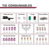 image:imageARCCAPTAIN 49 Pcs TIG Welding Torch Accessories kit Alumina Nozzle Collets Body Stubby Gas Lens 10 Glass Cup Kit for WP171826Black71 PCS
