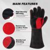 image:imageARCCAPTAIN Leather Forge Welding Gloves HeatFire Resistant 16 inches Gloves for StickMigTigForgeBBQGrillFireplaceWood StoveFurnaceOvenPotBlack