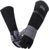 image:imageARCCAPTAIN Leather Forge Welding Gloves HeatFire Resistant 16 inches Gloves for StickMigTigForgeBBQGrillFireplaceWood StoveFurnaceOvenPotBlackgrey