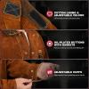 image:imageARCCAPTAIN Leather Welding Jacket Heavy Duty Welder Jackets with Flame Resistant Split Cowhide Leather for Men WomenBrown
