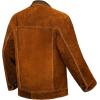 image:imageARCCAPTAIN Leather Welding Jacket Heavy Duty Welder Jackets with Flame Resistant Split Cowhide Leather for Men WomenBrown