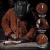image:imageARCCAPTAIN Leather Welding Jacket Heavy Duty Welder Jackets with Flame Resistant Split Cowhide Leather for Men WomenDark Brown