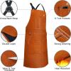 image:imageARCCAPTAIN Leather Welding Work Apron 24 X 36 Heat Flame Resistant Cowhide Blacksmith Aprons with 6 Tool Pockets for Welders Men Women Adjustable M to XXXLBlackBrown