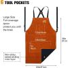 image:imageARCCAPTAIN Leather Welding Work Apron 24 X 36 Heat Flame Resistant Cowhide Blacksmith Aprons with 6 Tool Pockets for Welders Men Women Adjustable M to XXXLBlackBrown
