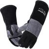 image:imageARCCAPTAIN Leather Forge Welding Gloves HeatFire Resistant 16 inches Gloves for StickMigTigForgeBBQGrillFireplaceWood StoveFurnaceOvenPotBlackgrey