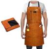 image:imageARCCAPTAIN Leather Welding Work Apron 24 X 36 Heat Flame Resistant Cowhide Blacksmith Aprons with 6 Tool Pockets for Welders Men Women Adjustable M to XXXLBlackBrown