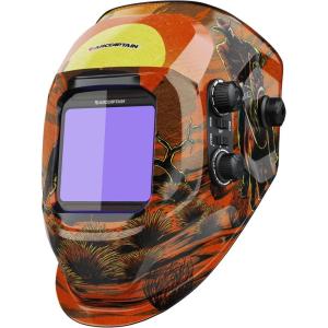 image:imageARCCAPTAIN Welding Helmet Auto Darkening 394X366 Large Viewing Screen True Color Welding Hood with 4 Arc Sensor Solar Powered Wide Shade 4559913 for ARC TIG MIG Welding Helmets for MenHSHG999Denim
