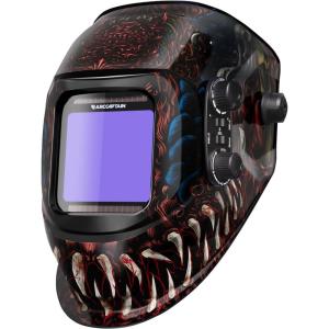 image:imageARCCAPTAIN Welding Helmet Auto Darkening 394X366 Large Viewing Screen True Color Welding Hood with 4 Arc Sensor Solar Powered Wide Shade 4559913 for ARC TIG MIG Welding Helmets for MenHSHG999Alien