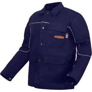 image:imageARCCAPTAIN Welding Jacket 11oz Flame Resistant FR Cotton Welding Jackets for Men and WomenDark Blue