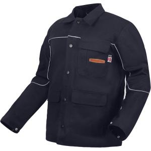 image:imageARCCAPTAIN Welding Jacket 11oz Flame Resistant FR Cotton Welding Jackets for Men and WomenNavy Blue