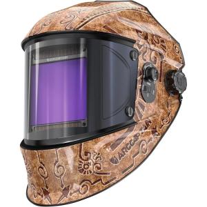 image:imageARCCAPTAIN 394X366 Welding Helmet Auto Darkening 1111 Top Optical Clarity Large Viewing Screen Solar Power Welding Hood with 4 Arc Sensor Wide Shade 4559913 for TIG MIG ARC Welding CutLY800JWC