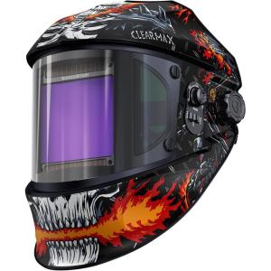 image:imageARCCAPTAIN Auto Darkening Welding Helmet with Side View 180 Panoramic View 1111 True Color Large Viewing Welding Hood with 4 Arc Sensor Solar Powered Wide Shade 459913 for TIG MIG ARC CutLY800JsSK