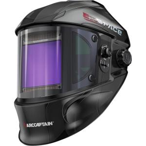 image:imageARCCAPTAIN Auto Darkening Welding Helmet with Side View 180 Panoramic View 1111 True Color Large Viewing Welding Hood with 4 Arc Sensor Solar Powered Wide Shade 459913 for TIG MIG ARC CutLY800JsGL
