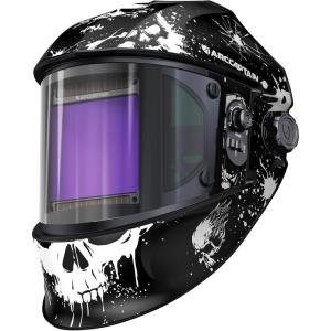 image:imageARCCAPTAIN Auto Darkening Welding Helmet with Side View 180 Panoramic View 1111 True Color Large Viewing Welding Hood with 4 Arc Sensor Solar Powered Wide Shade 459913 for TIG MIG ARC CutLY800JsIW