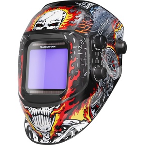 image:imageARCCAPTAIN Auto Darkening Welding Helmet 394X366 Large Viewing Screen True Color Welding Hood with 4 Arc Sensor Solar Powered Wide Shade 4559913 Welding Mask Skeleton Rider