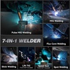 image:imageARCCAPTAIN Pulse MIG Welder 200A 7 In 1 Pulse MIGGas MIGFlux Core MIGStickLift TIGSpot WeldingSpool Gun 110V 220V Aluminum Welding Thin Sheet Metal Welding Machine with LED Digital DisplayMIG Welder 200A with Pulse