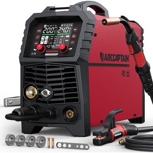 image:imageARCCAPTAIN Pulse MIG Welder 200A 7 In 1 Pulse MIGGas MIGFlux Core MIGStickLift TIGSpot WeldingSpool Gun 110V 220V Aluminum Welding Thin Sheet Metal Welding Machine with LED Digital DisplayMIG Welder 200A with Pulse