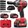 image:imageARCCAPTAIN Cordless Impact Wrench 996Ftlbs1350Nm 12 Inch High Torque Impact Gun 20V 2x40Ah Batteries amp Fast Charger 3 Variable Speeds LED Light HighRate Impact Driver for TruckCarPickup
