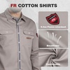 image:imageARCCAPTAIN FR Shirts for Men 95oz NFPA2112 Flame Resistant Welding Shirts 100 Cotton with Reflective Strips Vented BackGrey