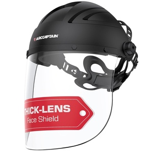 image:imageARCCAPTAIN AntiFog Face Shield for Grinding and Cutting Full Face Mask  Impact Resistant Polycarbonate Adjustable Ratcheting Headgear ANSI Z871 Certified for Grinding Cutting Industrial UseStandard Model