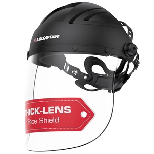 image:imageARCCAPTAIN AntiFog Face Shield for Grinding and Cutting Full Face Mask  Impact Resistant Polycarbonate Adjustable Ratcheting Headgear ANSI Z871 Certified for Grinding Cutting Industrial UseAntifog Model