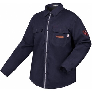 image:imageARCCAPTAIN FR Welding Jackets 95oz 100 Cotton with Vented Back  NFPA 2112 Certified Reliable Spark Protection Lightweight Breathable Reinforced Construction for Daily Industrial UseNavy Blue