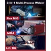 image:imageARCCAPTAIN 130A MIG Welder and Welding Apron110V Flux Core MIG WelderLift TIGStick 3 in 1 Welding Machine with Synergy IGBT Inverter Portable Gasless Welder Equipment