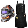 image:imageARCCAPTAIN Large Viewing Screen Welding Helmet and Leather Apron 1111 Top Optical Clarity Auto Darkening Welding Hood and 24 X 36 Heat Flame Resistant Cowhide Blacksmith Aprons