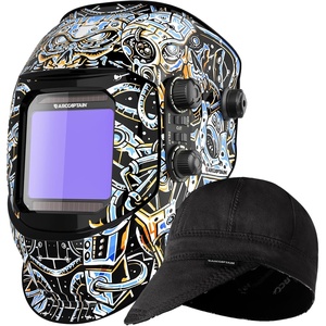 image:imageARCCAPTAIN 394X366 Large Viewing Screen Welding Helmet amp Black Welding Cap 714